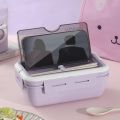 Microwave Safe 1100ml Double Layer Leak Proof Lunch Box With Spoon And Chopstick. 