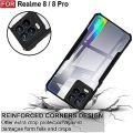 Back Cover Case for Realme 8 4G / Realme 8 Pro (Shockproof | Hybrid TPU & PC | Transparent | Black Bumper). 