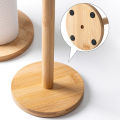 Kitchen Wooden Roll Paper Towel Holder Bathroom Tissue Vertical Stand Disposable Paper Pot Kitchen Toilet Storage Accessories. 
