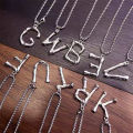 VaryGood Initial Letter Pendant In Box Chain Necklace For Men 60cm. 