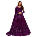 Embroidered Semi Stitched Lehenga Choli For Women (Purple) - Women's Partywear Lehenga Choli | Dresses For Women |. 