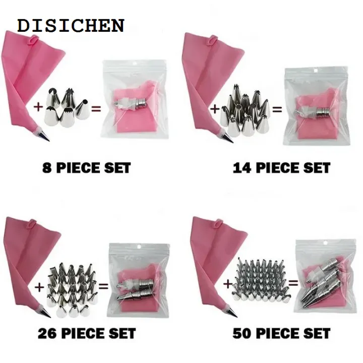 DISICHEN%202025%20Multifunctional%20Cake%20Decoration%20Baking%20Tool%20Pastry%20Cream%20Cake%20Decorating%20Stainless%20Steel%20Set%20Reusable%20Silicone%20Bag%20Bakery%20Tool%20-%20Image%202