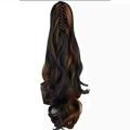 Synthetic Straight Ponytail With Clip Hair Exten.sion Wig For Women (Golden Mix Highlight ). 