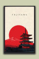 FujiYama Japan Pagoda & Mount Fuji Aesthetic Wall Art  One Piece Frame. 