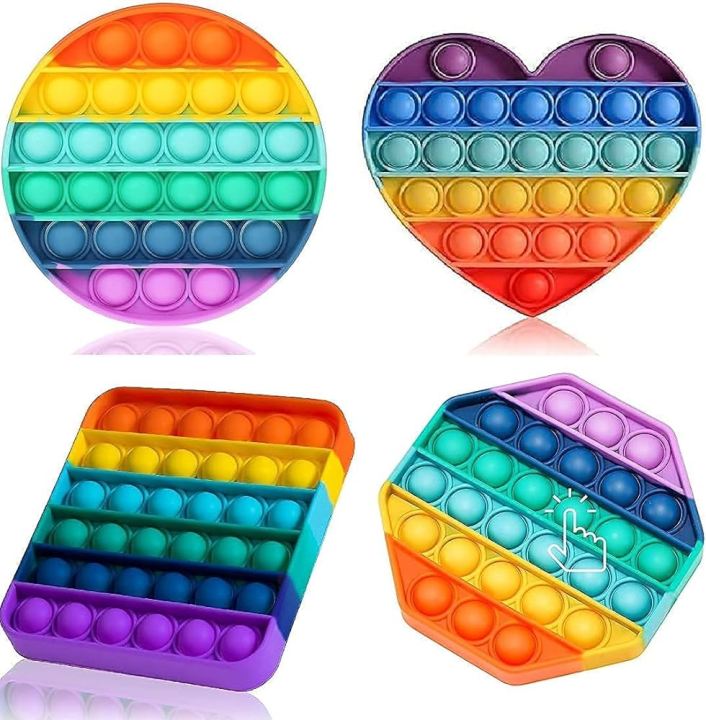 4 Pcs Push Pop Bubble Sensory Anti-stress Popit Fidget Toy