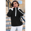 Womens Half Zip Pullover Soft Oversized Sweatshirt with Pockets Warm- Fuzzy Sweater. 