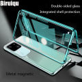 Biruiqu For VIVO V30 Magnetic Absorption Case Metal Frame Shockproof Double Sided Tempered Glass Magnetic Case Cover. 