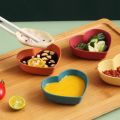 Nordic Style Heart Shape Seasoning Dish Cute Mini Wheat Straw Sushi Seasoning Dish Washable Unbreakable Salted Cabbage Dish Restaurant. 