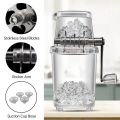 Hand Ice Crusher Machine for Home Use with Stainless Steel Blades and Suction Base Manual Hand Crank Ice Breaker BPA Free Transparent Portable Ice Crusher for Creating Drinks Ice Platters Cocktail. 