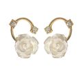 【Mega Sale】Super Fairy Spring New Flower 2022 New Fashion Earrings Women's Camellia Sweet Earrings Earrings. 