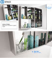Elegant SUS 304 Stainless Steel Wall-Mounted Bathroom Cabinet with Mirror and Multi-Compartment Storage – 40x60 cm. 