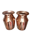 Copper Kalash Ghada Pot, Puja Wedding Purpose Temple, Home and Perfect for Gift.Capacity 500 ML, Pure Copper Vessel Lota Kalash, (Size : Height 5 Inch x Top Diameter 3.2 Inch) Set of 2pcs. 