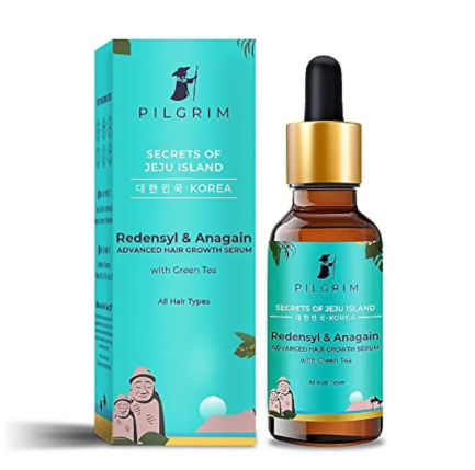 PILGRIM Redensyl 3%+Anagain 4% Advanced Hair Growth Serum For Scalp | 50 ml | With Natural Ingredients Korean Black Rice Controls Hair Fall Stimulates Increases Hair Density | Hairgrowth Serum For Unisex - By Allure Cosmetics