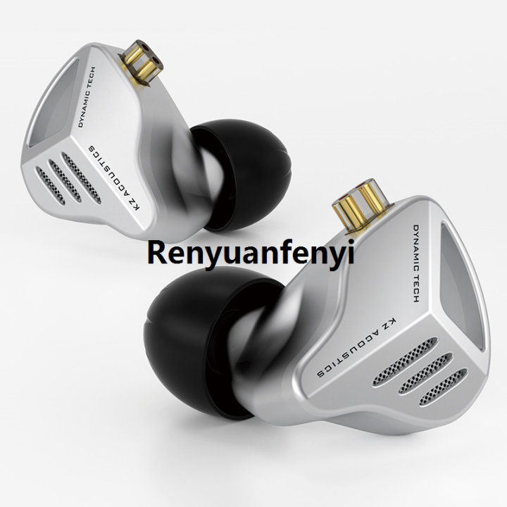 Renyuan KZ ZVX Earphones Dynamic HIFI Bass Earbuds In Ear Monitor Original Metal Headphones Sport Noise Cancelling Headset