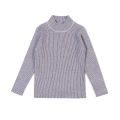 Kids Warm Knitted Solid Turtle Neck Grey Sweater. 