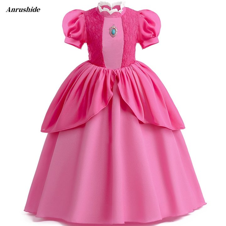 Anrushide%2010T%20Costumes%20Party%20Birthday%20Show%20Kids%20Cosplay%20Kids%20Costumes%20Girls%20Skirt%20Princess%20Peach%20Pink%20Lace%20Costumes%202-%20-%20Image%205
