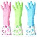 4 Pairs Heavy-Duty Waterproof Rubber Cleaning Gloves – Thick Latex Kitchen Dishwashing Gloves with Long Sleeves for Home, Laundry & Winter Use. 