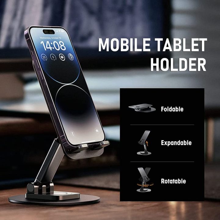 Alloy%20Mobile%20Phone%20Stand%20Holder%20360%C2%B0%20Rotatable%20Mobile%20Stand%20for%20Table%20Mobile%20Holder,%20Adjustable%20Height%20&%20Tilting,%20Metal%20base%20plastic%20body%20Phone%20Stand%20-%20Image%205