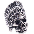 【Mega Sale】RG238 Vintage Men's Titanium Steel Trendy Men's Steel Ring Feather Ghost Head Ring. 
