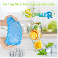 Silicone Mold Ice Tray with Lid Cover Ice cube maker Easy Honeycomb Design. 