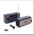 LP-V69 Solar Powered Mini Bluetooth Speaker with FM Radio – Portable Wireless Stereo Woofer, USB/TF/AUX Support, 5W Output. 