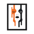 Modern Abstract Face Wall Frame – Matt Laminated printed poster with checker frame 8x12inch. 