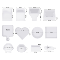 Resin Molds Silicone Kit 12PCS White Epoxy Resin Molds Resin Mold Including Pen Container, Tray, Love, Round. 