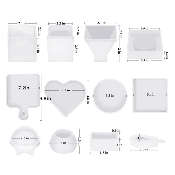 Resin%20Molds%20Silicone%20Kit%2012PCS%20White%20Epoxy%20Resin%20Molds%20Resin%20Mold%20Including%20Pen%20Container,%20Tray,%20Love,%20Round%20-%20Image%202