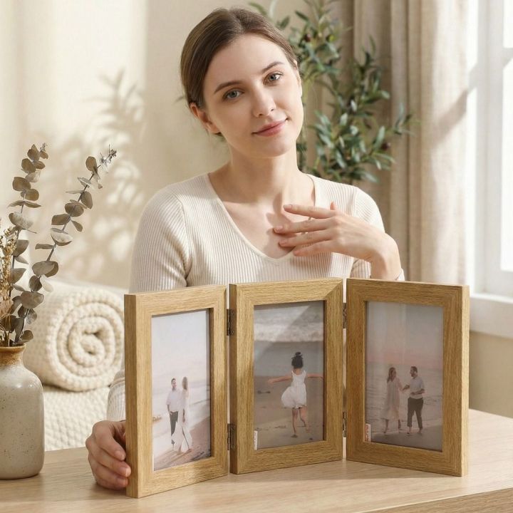 Creative Rectangular Folding Photo Frame Modern Simple Triplex Frame ...