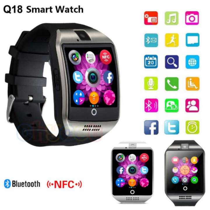 Q18 Smart Watch With Touch Screen Camera Tf Card 3 Months Warranty Daraz .np