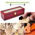 Wooden Watch Box-6 Wide Watch Slots Wood Clock Box Storage Organizer. 