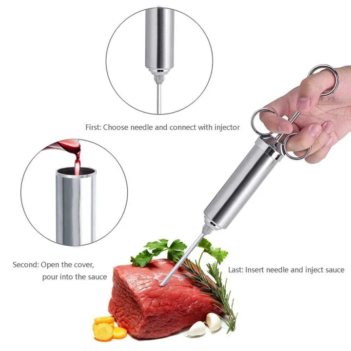 fasdaga%202x%20Meat%20Injector%20Syringe,%202-Oz%20Marinade%20Flavor%20Injector%20304%20Stainless%20Steel%20with%206%20Professional%20Needles%20-%20Image%206
