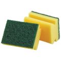 Dish Cleaning Soft Scrub Sponge Pad Green Yellow Pack of 4Pcs. 
