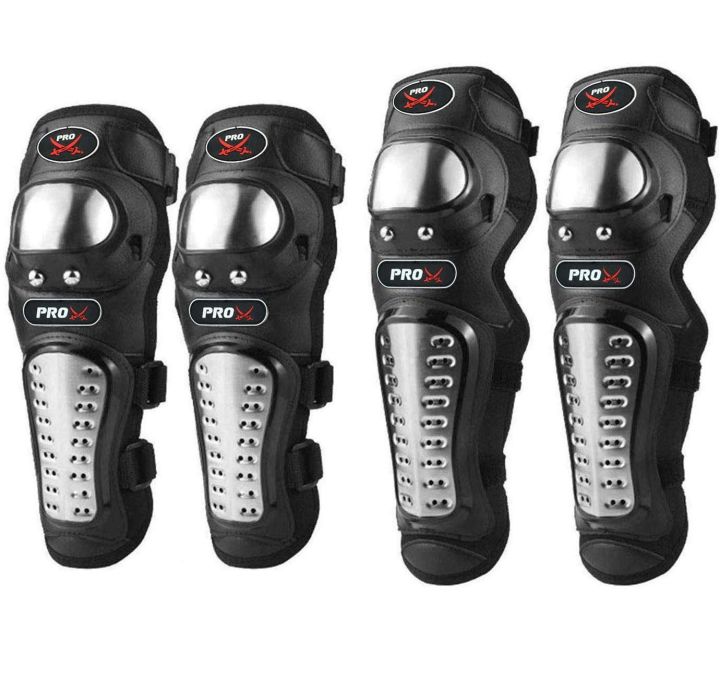 Motorcycle Riding Padding Pro-X Motorcycle Bike Long Knee Pad Elbow Guard , Stainless Steel ...