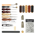 Nullmul Leather CraftHand Tools Set for Sewing Stitching Stamping Carving Leather Artwork Leather Working Tools Kits. 