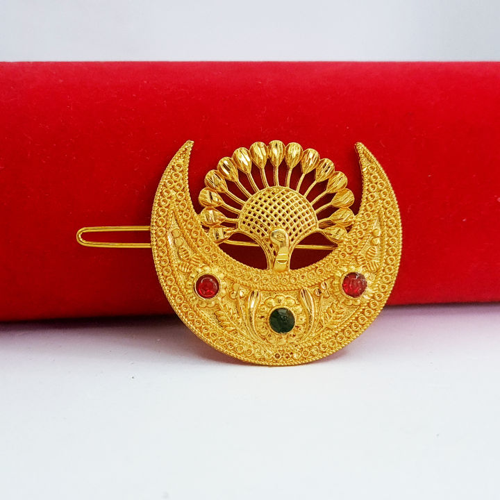 Gold Plated Chandrama Hair Clip For Bride | Bridal Chandrama Bridal ...