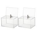 OUMERY Transparent Donation Box with Lock Money Collection Box Ballot Box Suggestion Box. 