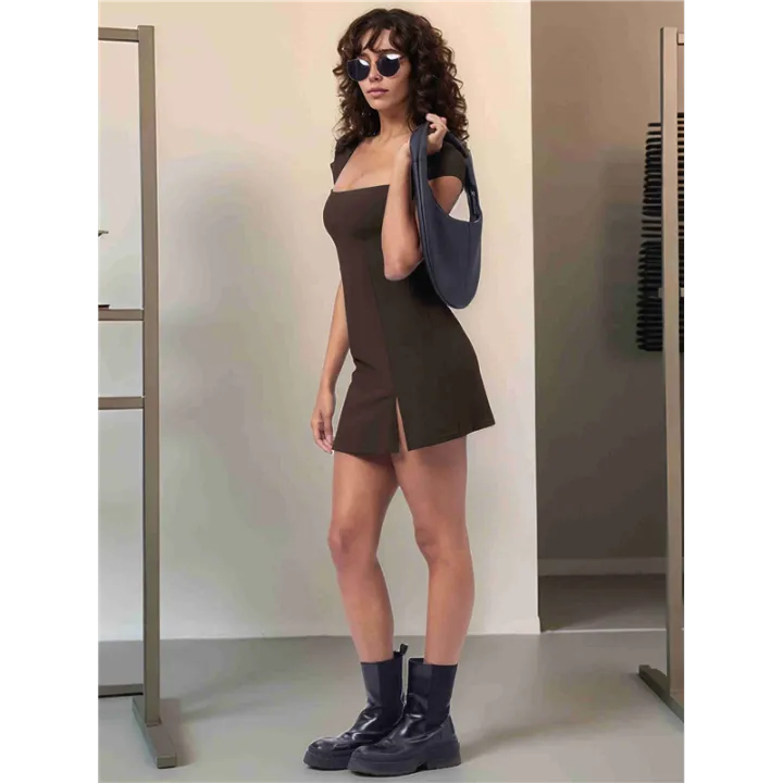 Womens%20Tennis%20Dresses%20Short%20Sleeve%20Square%20Neck%20Side%20Slit%20Double%20Lined%20Golf%20Athletic%20Dress%20-%20Image%203