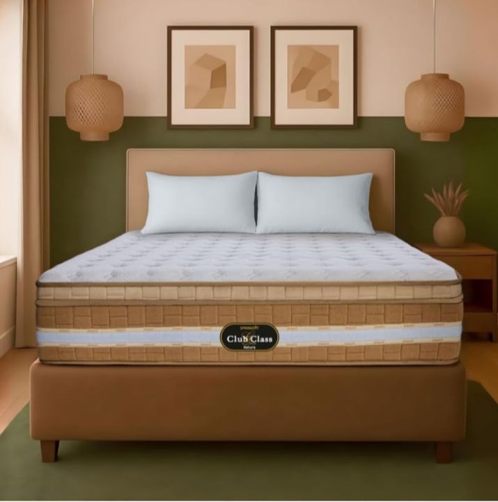 Springfit Club Class Natura 5 Layered Eurotop Model Orthopedic Spine Support Double Pocket Springs Latex Foam Luxury Bed Mattress 8 Inch(LxWxH): 78x72x8inches (198x182x20cm)