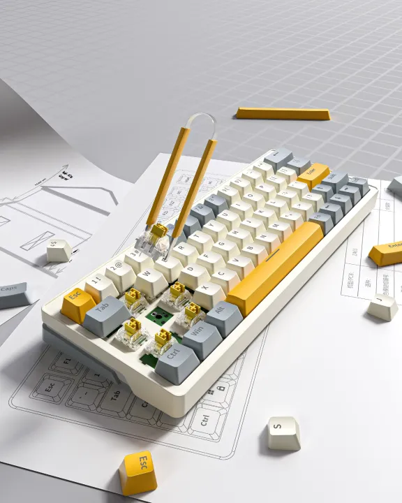 Zifriend%20ZA63%20Pro%20RGB%20Hot%20Swappable%20Wireless/Bluetooth/Wired%20Mechanical%20Keyboard%20%E2%80%93%20Tnt%20Yellow%20Switch%20-%20Image%202