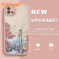 FELMYST for Realme C11 2021 C20 C20A Back Cover PU Leather Street Pattern Soft Silicone Edge Phone Case. 