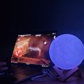 Moon Lamp With Wooden Base Home Decor Light. 