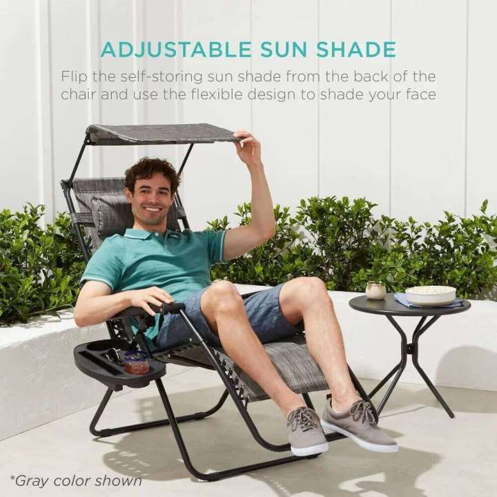 Folding%20Zero%20Gravity%20Recliner%20Patio%20Lounge%20W/Adjustable%20Canopy%20Shade,%20Headrest,%20Outdoor%20Beach%20Chair%20-%20Image%204