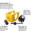 1Set New With Guide Template Door Lock Installation Kit Hand Tools Carbon Steel Knob Hole Drilling Tool Yellow For Door Knob Lock Door Drill Kit. 