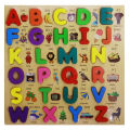Wooden 3D English Alphabet Capital Letter (ABCD) Board with Pictures – Early Learning Educational Teaching Toy for Baby & Toddlers. 