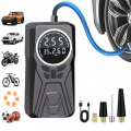 MDHL MD-1231 Portable Tire Inflator Air Compressor | 150 PSI Cordless Air Pump for Car, Motorcycle & Bike | Rechargeable Digital Inflator with LED Light & Power Bank Function. 