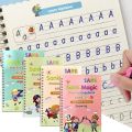 4 Pcs Reusable Magic Practice Copybook For Kids Magic Calligraphy Copybook. 