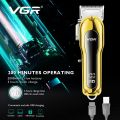 VGR V-680 Professional Salon Series Hair Clipper/Trimmer for Men, 200 min Runtime with 4 Length Settings (Gold). 