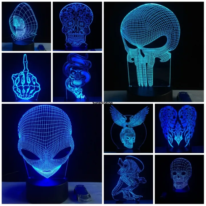 Orchid%20Toys%20Gift%20Table%20Table%20Lights%20Night%20RGB%20Bulb%20Lights%203D%20Alien%20Skull%20Eagle%20LED%20Mood%20Multicolor%20Remote%20Control%20Halloween%20Para%20-%20Image%202