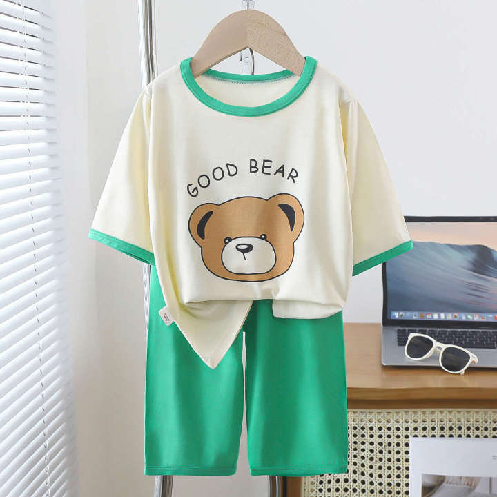 New%20Yaseller%20Homewear%20Seven-quarter%20Sleeve%20Set%20Boys%20Girls%20Pamas%20Summer%20Thin%20Medium%20Large%20Children%20Air%20Conditioning%20Clothes%20-%20Image%206